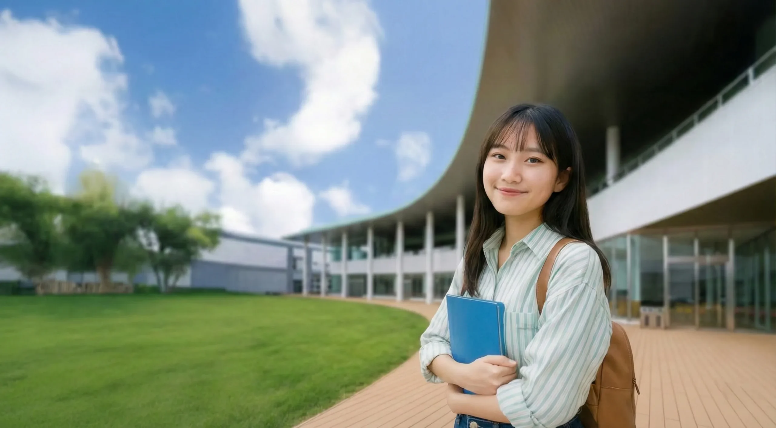 Academy of Octet Schola 在日留学生站在日本大学校园前,手持资料准备研究生院申请